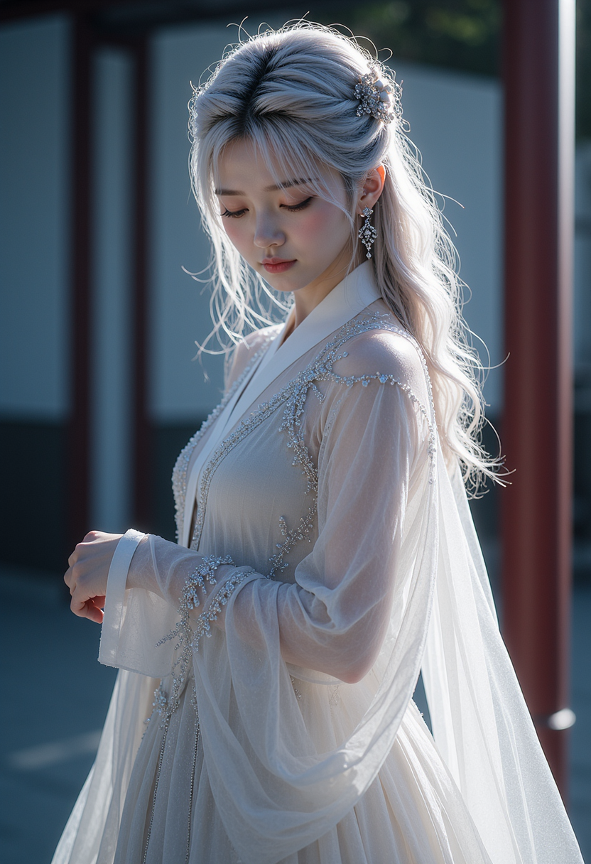 LUNA — silver hanbok